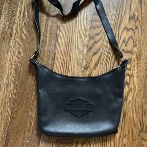 Harley-Davidson Black Leather Shoulder/ Cross Body Bag